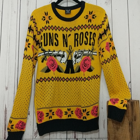 Bravado Sweaters - Bravado Guns 'N Roses Mustard Sweater Medium